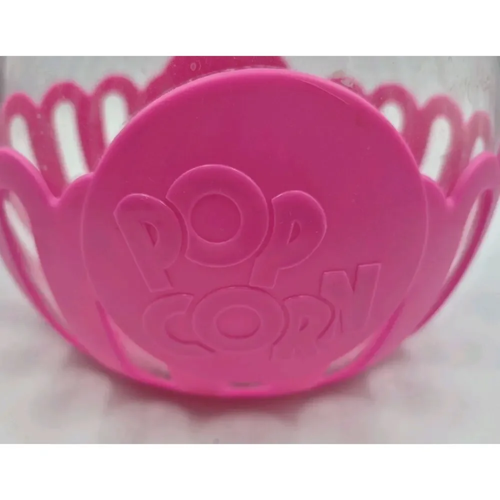 3-Qt Microwave Popcorn Popper Pink Silicone Wrapped Glass Never Used